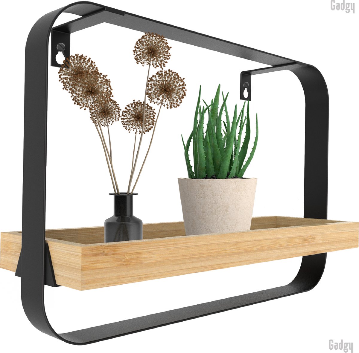 Wandplank Wandrek – Industrieel Metaal & Bamboe