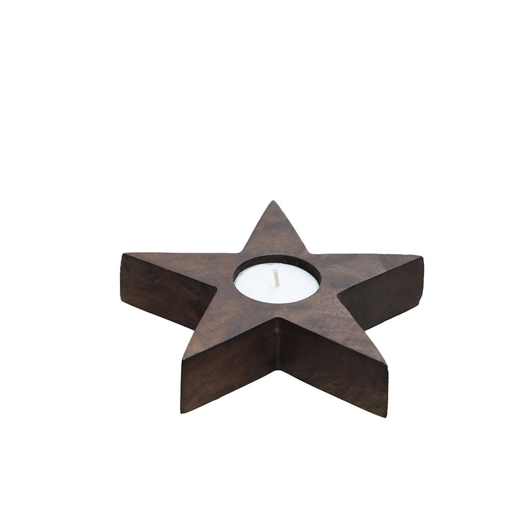 Kaarshouder Ellicot walnut Ø15 x H3 cm