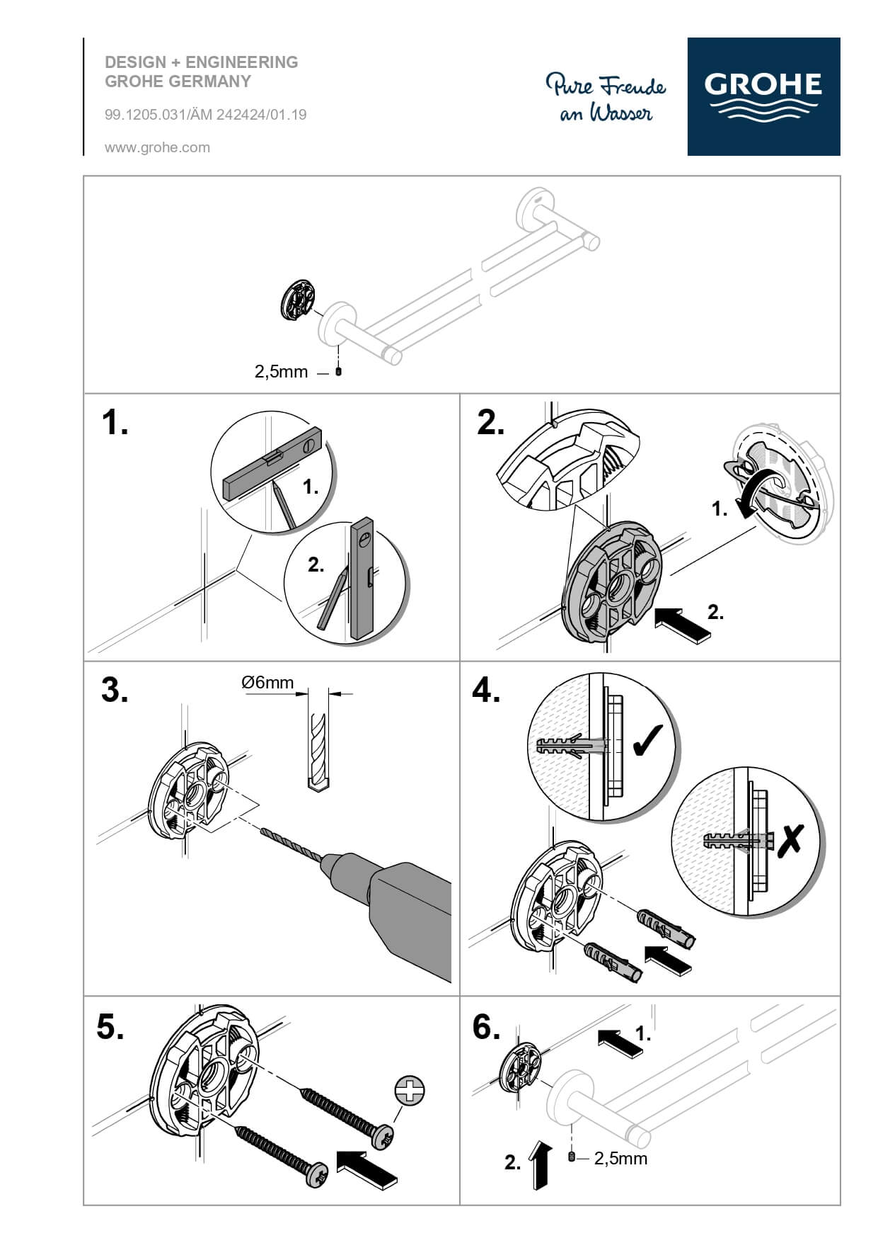Grohe Essentials handdoekhouder dubbel