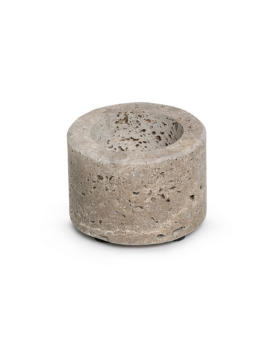 Travertine Waxinelichthouder - rond