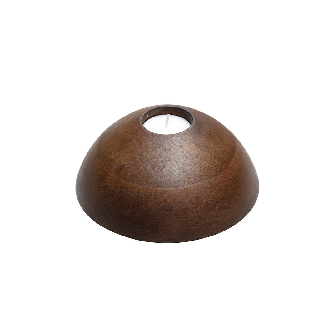 Kaarshouder Aspen M walnut Ø15 x H6 cm