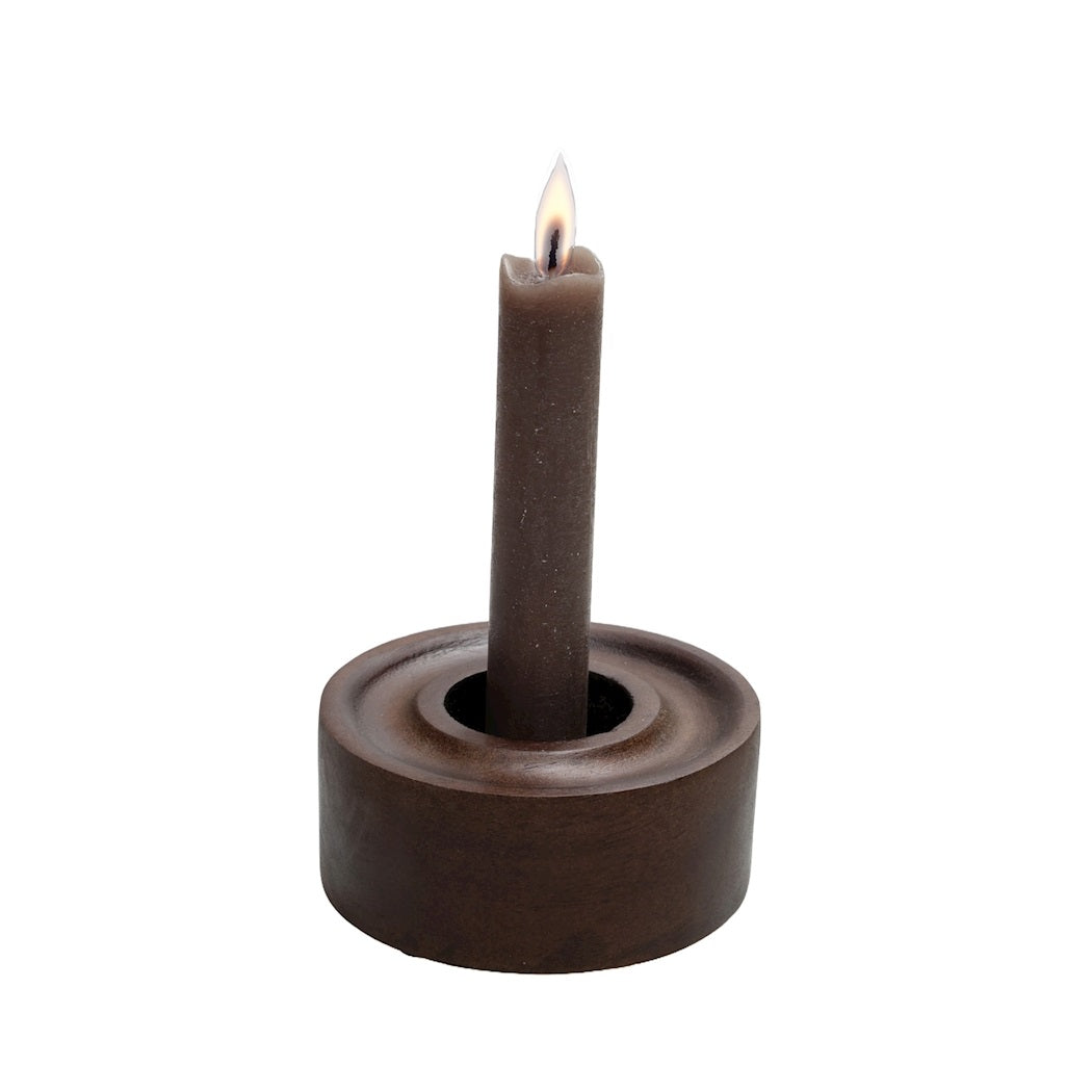 Kaarshouder Berthoud  walnut Ø10 x H4 cm