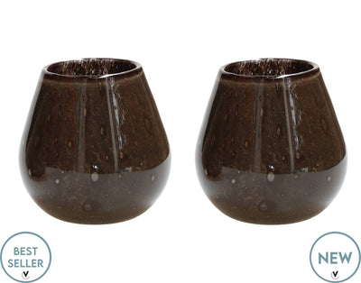Kaarshouder Tasman Elite XS dark brown Ø12,5 x H11,5 cm 2 stuks