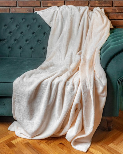 1+1 Gratis – Wasbare Deken coral fleece Wit