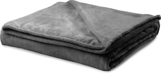 1+1 Gratis – Wasbare Deken coral fleece Grijs