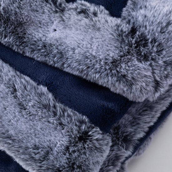 1+1 GRATIS – Elektrische Wasbare Luxury Milky Plush Marineblauw