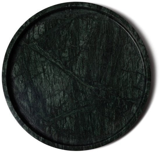 Marmer dienblad rond Groen
