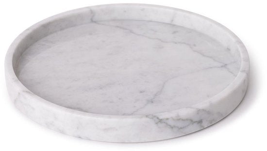 Marmer dienblad rond Wit