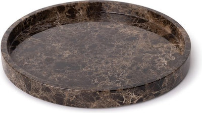 Marmer dienblad rond Bruin