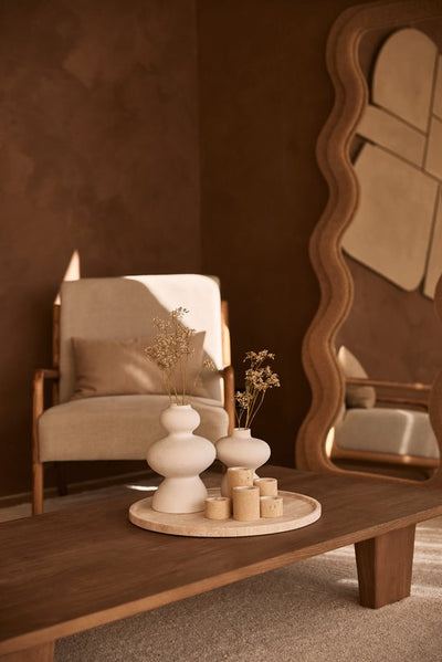 Travertine Waxinelichthouder - rond Default