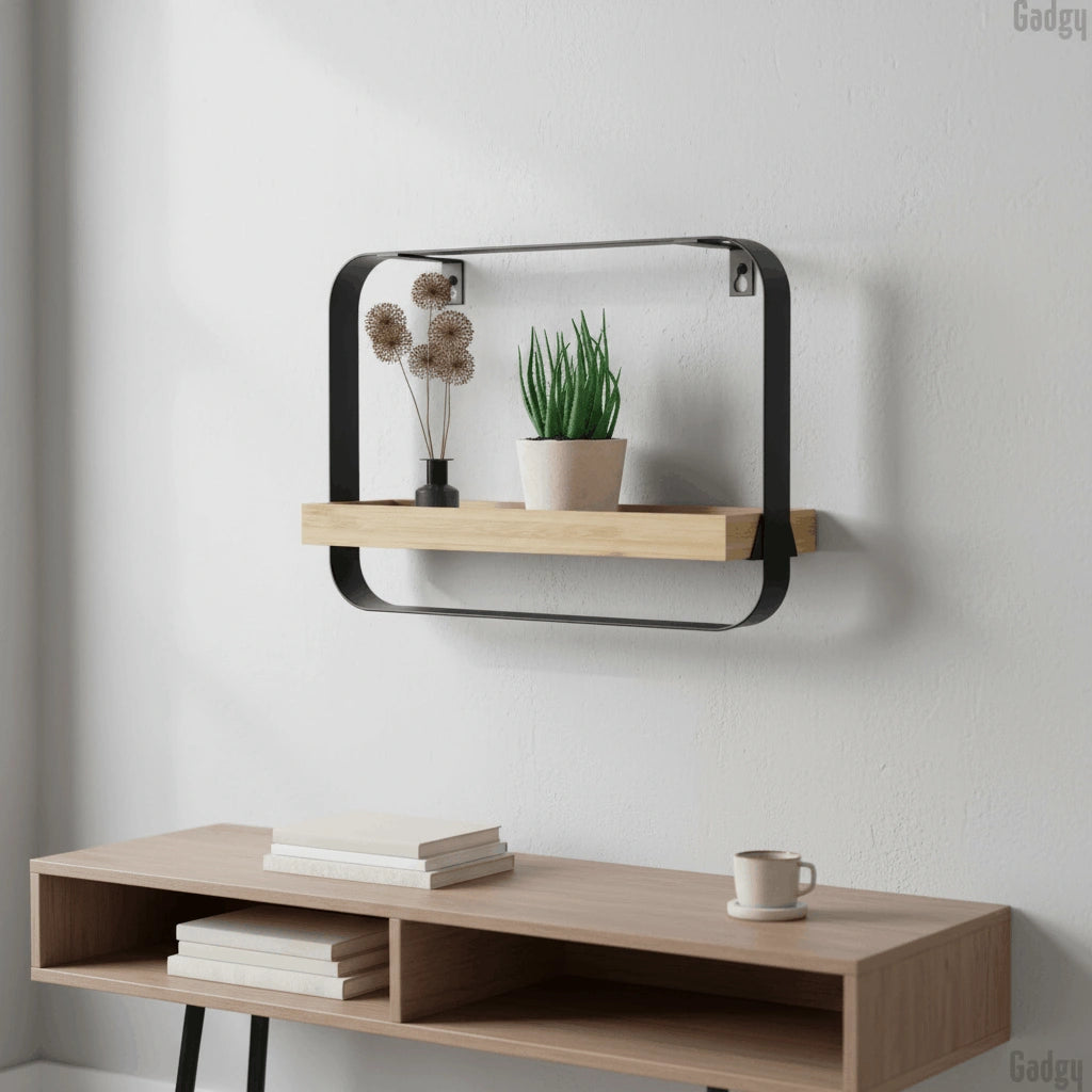 Wandplank Wandrek – Industrieel Metaal & Bamboe