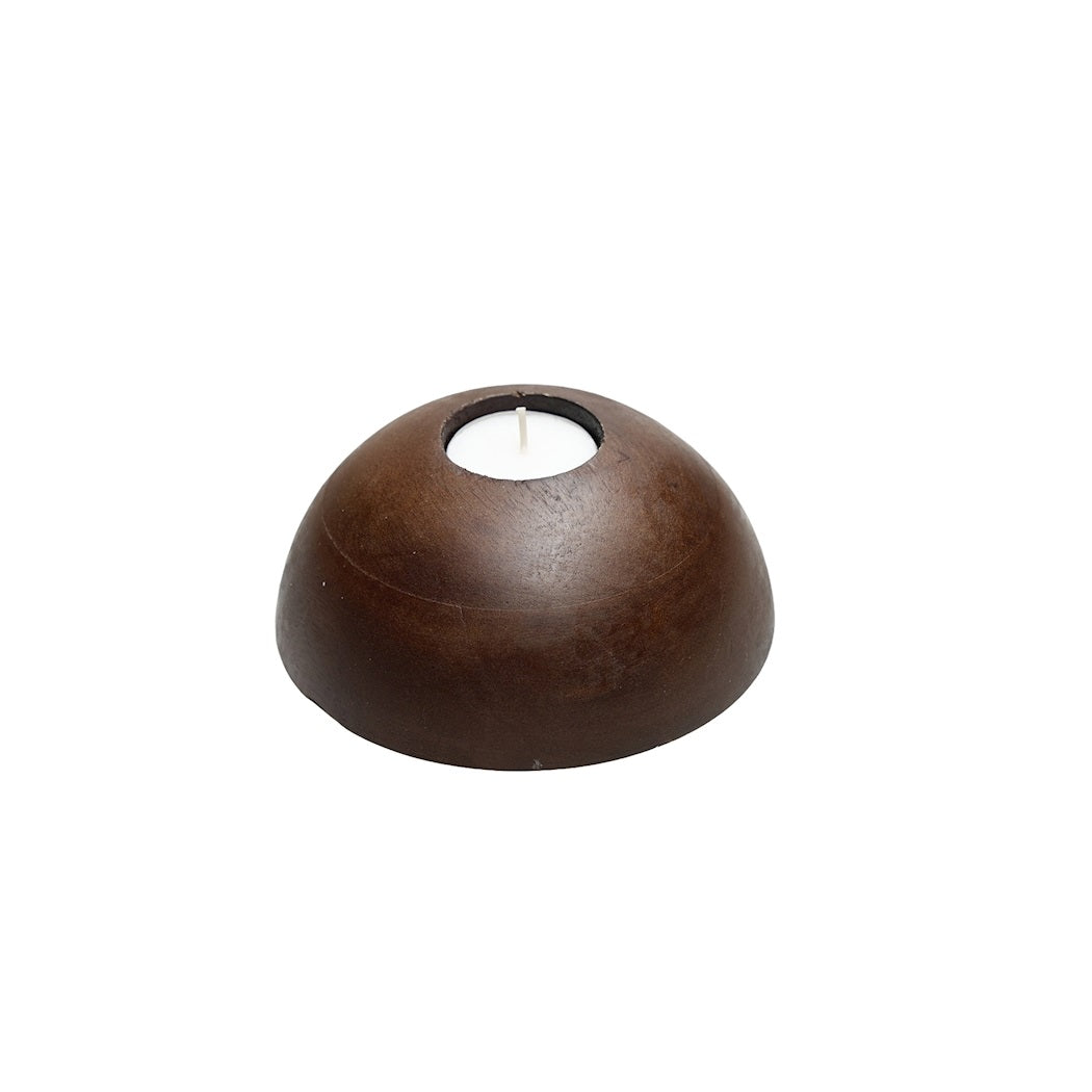 Kaarshouder Aspen S walnut Ø12 x H5 cm (Walnut Ø12 x H5 cm)