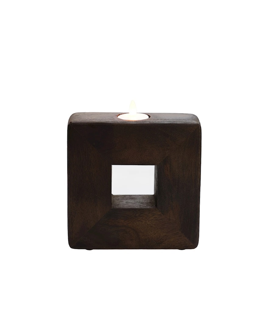 Kaarshouder Jeffrey city S walnut Ø16 x H16 cm (Walnut Ø16 x H16 cm)