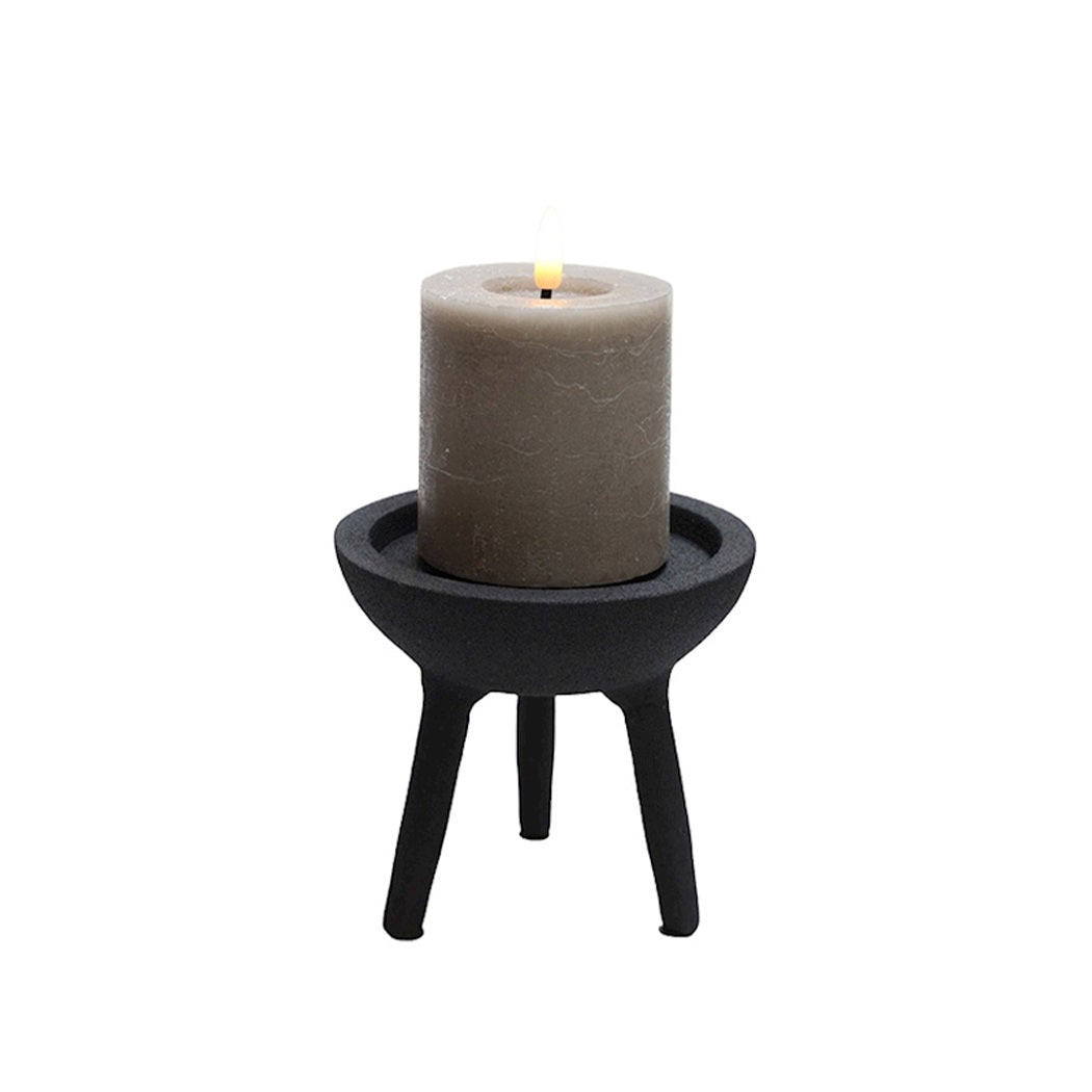 Kaarshouder Luro rough XS black Ø12 x H10 cm (black Ø12 x H10 cm)
