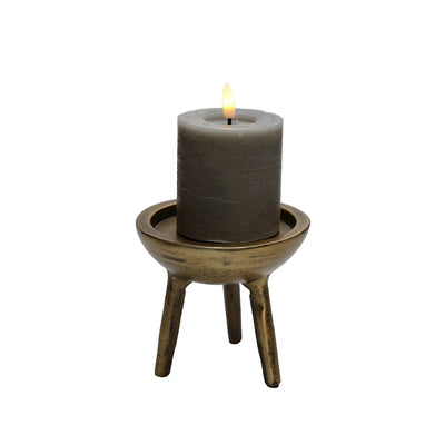 Kaarshouder Luro XS aged brass Ø12 x H10 cm (Aged Brass Ø12 x H10 cm)