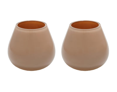 Kaarshouder Tasman XS sand Ø12,5 x H11,5 cm 2 stuks (Sand Ø12)
