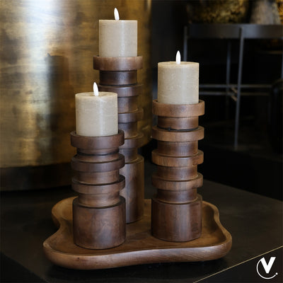 Kaarshouder Vail L walnut Ø10 x H33 cm (Walnut Ø10 x H33 cm)