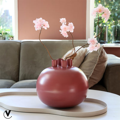 SALE! Kaarshouder Valdes mauve Ø25 x H24 cm (Mauve Ø25 x H24 cm)