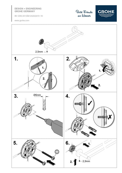 Grohe Essentials handdoekhouder dubbel