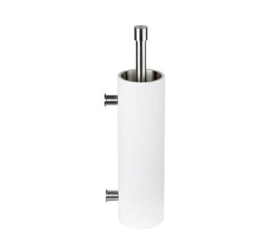 Toiletborstel Piet Boon PB303 met muurbevestiging mat roestvast staal AISI 316/wit Corian®