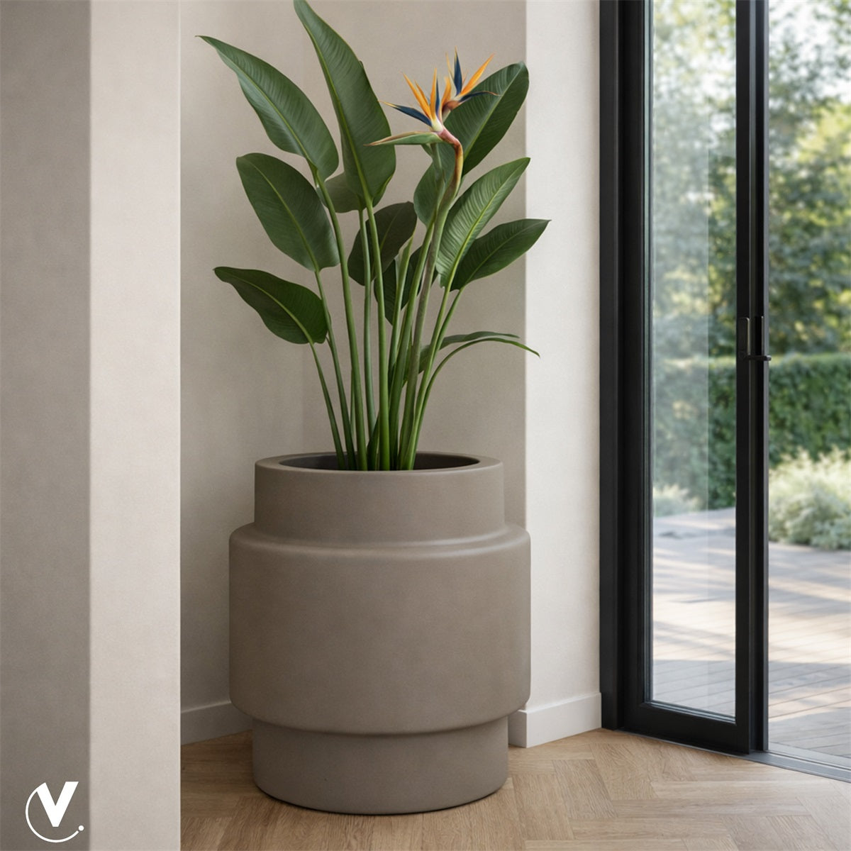 Pot Billund big taupe Ø60 x H70 cm (Taupe Ø60 x H70 cm)