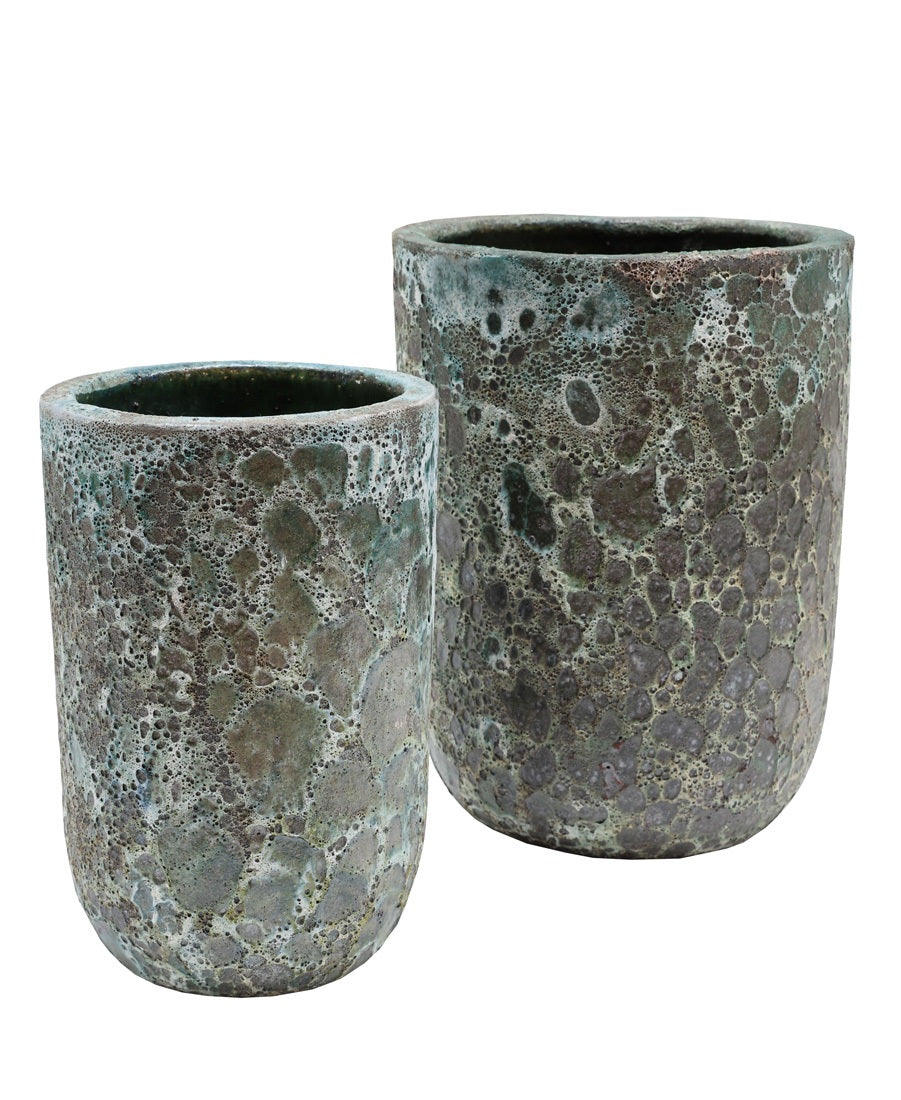 Pot Fuji relic jade Ø36/26 x H45/35 cm 2 stuks (Relic Jade Ø36/26 x H45/35 cm)