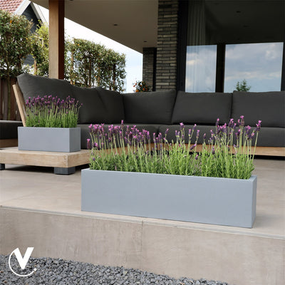 Pot Virginia M grey L80 x B20 x H20 cm 2 stuks  (Grey L80 x B20 x H20 cm)