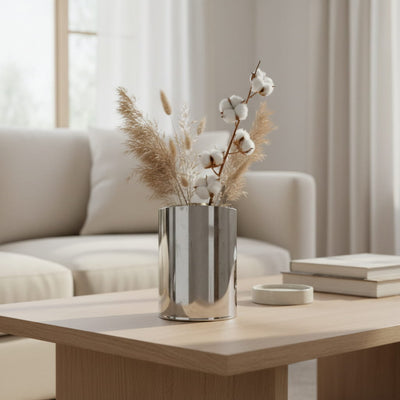 Vaas Noir – cilindervormige design vaas van rookglas