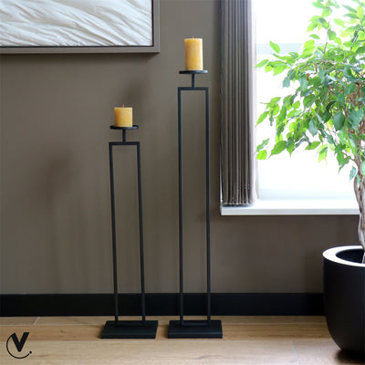 Kaarshouder Concordia candle L black L20 x B15 x H80 cm  (Black L20 x B15 x H80cm)